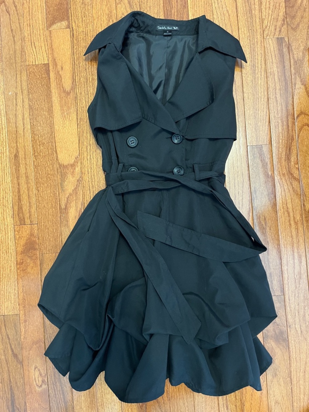 Steampunk goth black parachute dress trench dress size 0